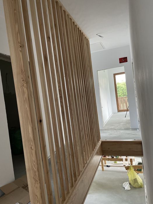 Barierka drewniana schodowa ( lamele)