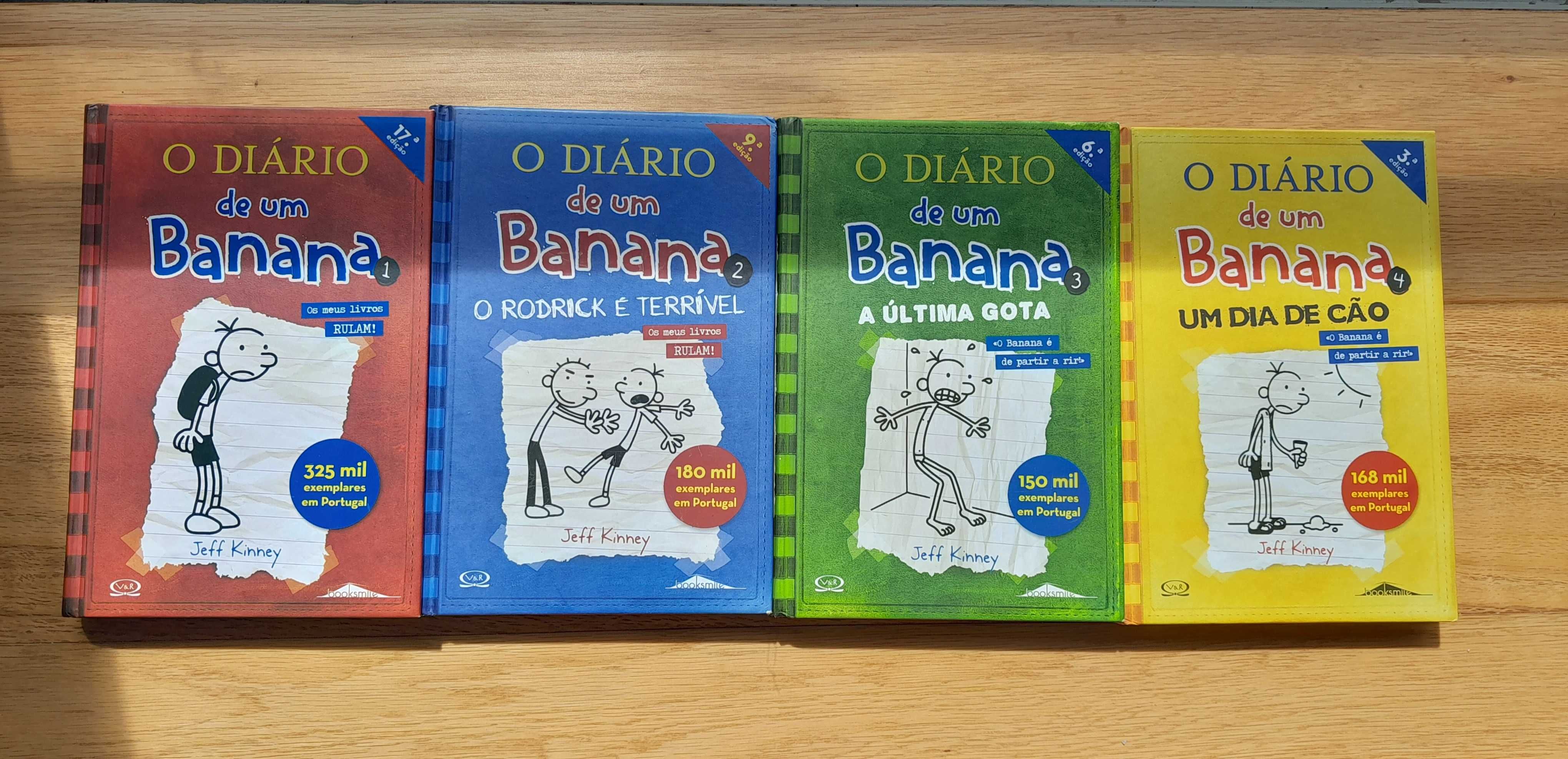 Coleção de diários de um banana à venda no OLX: volumes 1-9, 12 e 15.