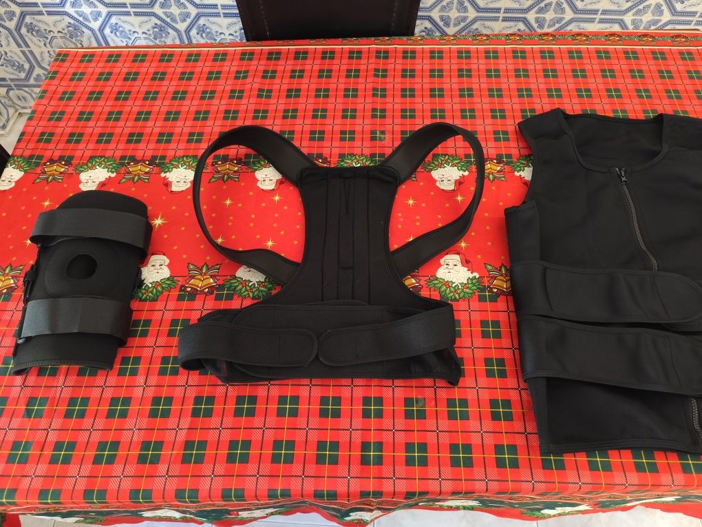Conjunto redutor de barriga, joelheira e corretor de postura xl