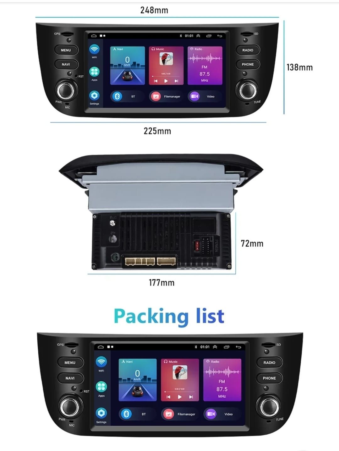 Auto Rádio Android Fiat Punto / Linea Gps Bluetooth 2gb 64gb CarPlay