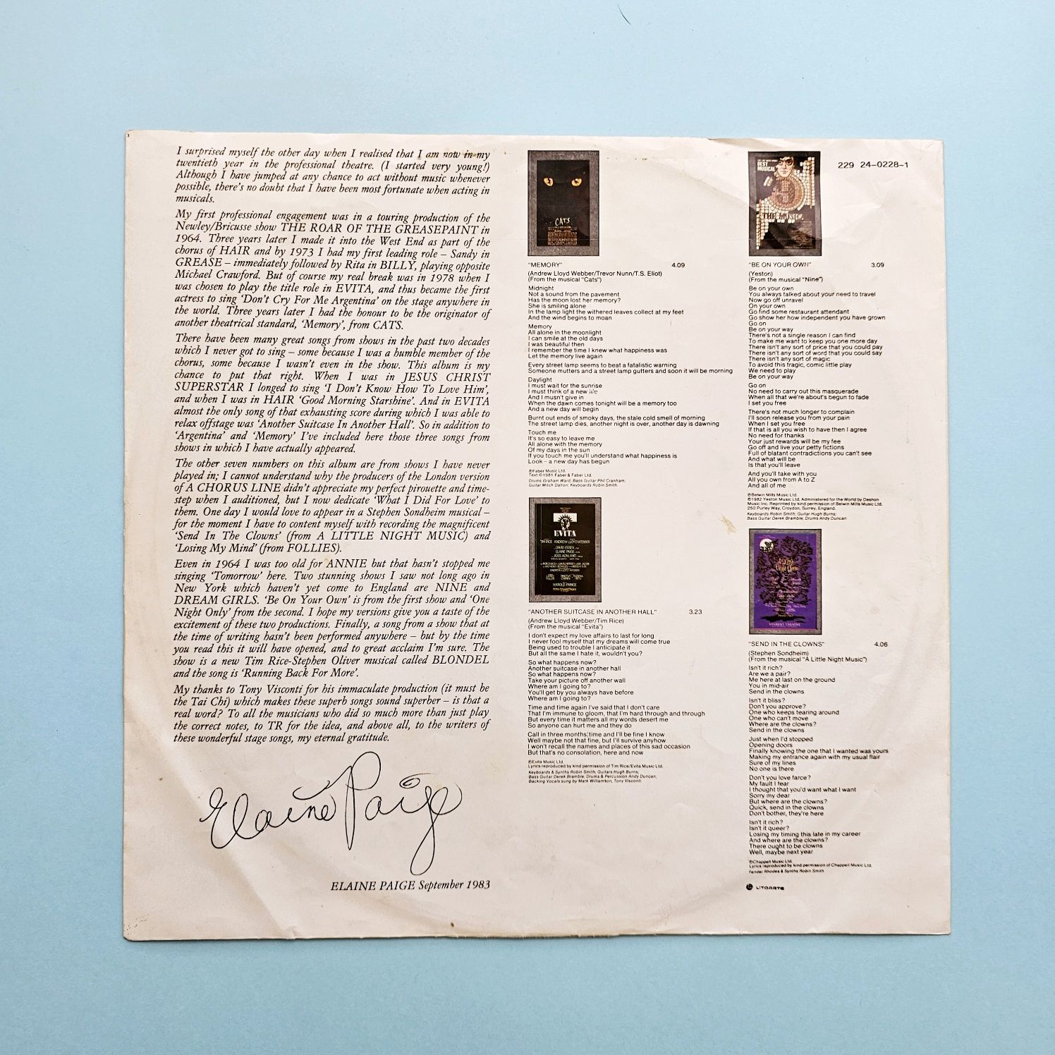 Disco Vinil LP "Elaine Paige - Stages"