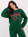 Bluza Boston dresowa z naszywkami, zielona