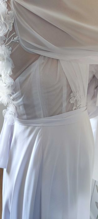 Suknia ślubna 38 z trenem biała nowa z metkami czterowarstwowa