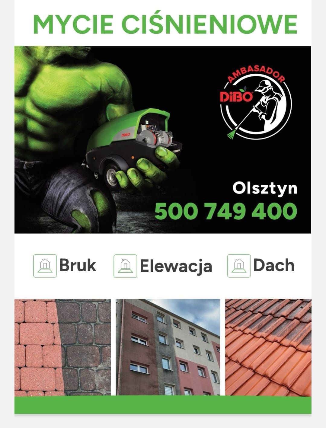 Mycie ciśnieniowe - Kostka | Elewacja | Dach - Ambasador DiBO Olsztyn