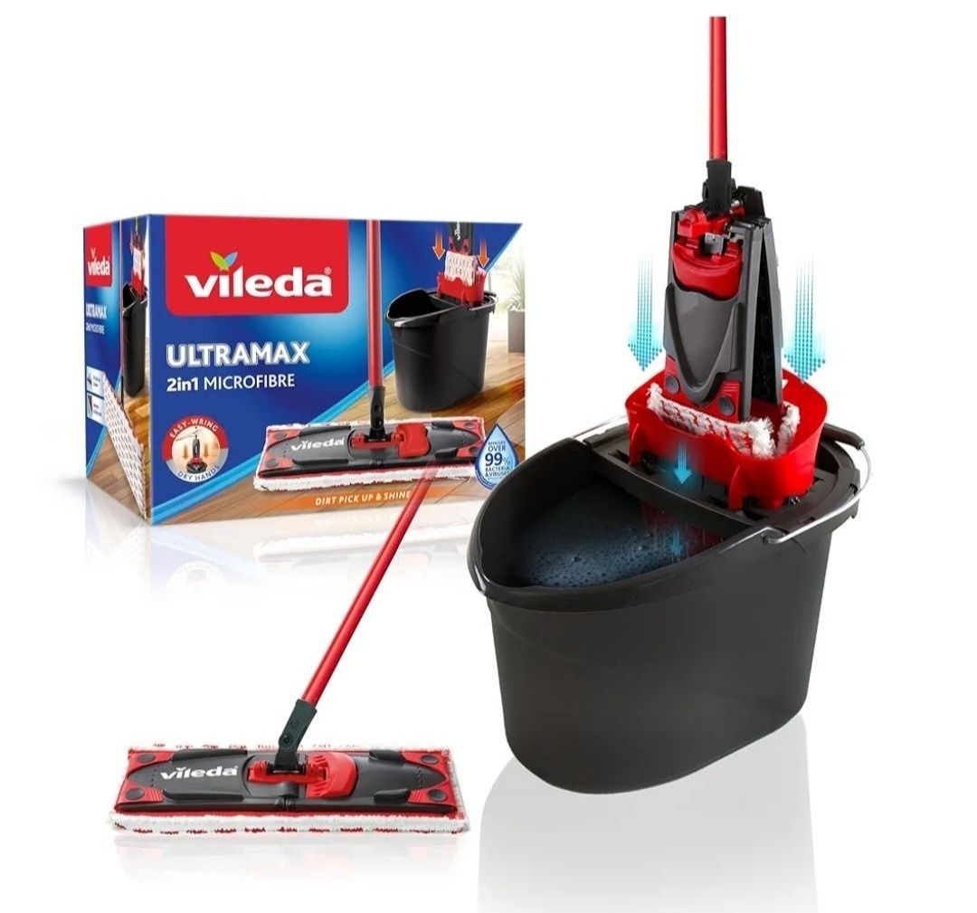 Vileda ultramax 2in1 zestaw mop wiadro wyciskany