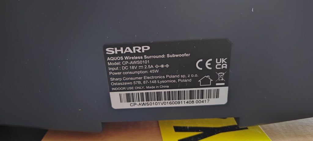 Subwoofer sharp bezprzewodowy