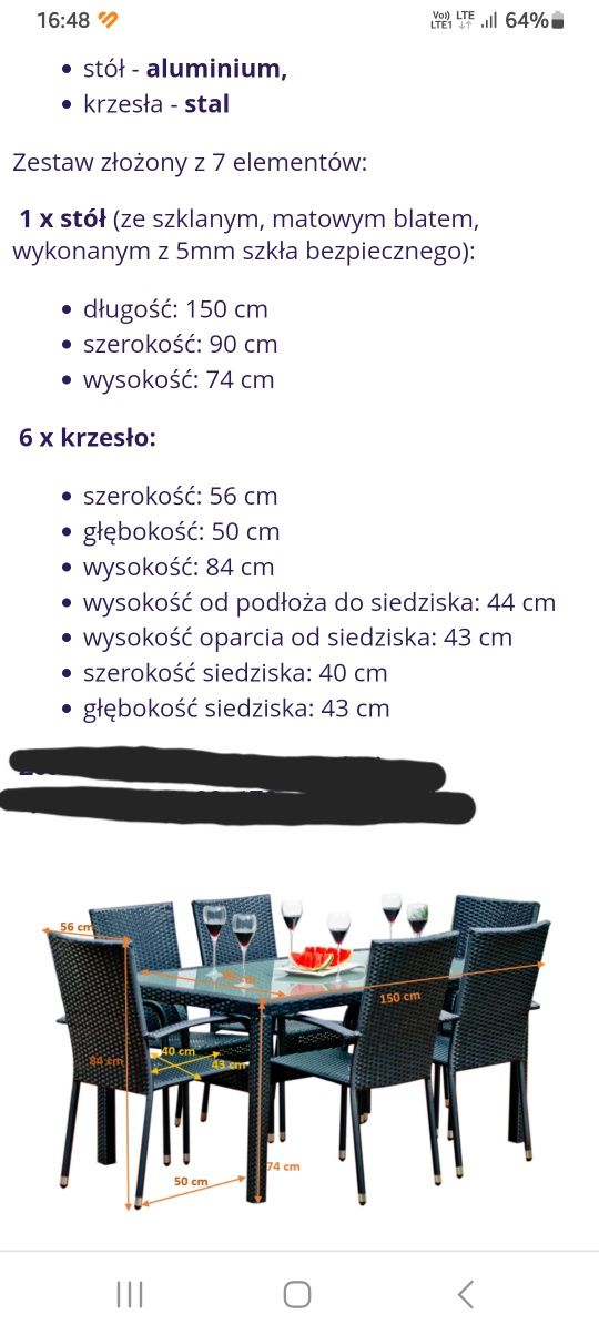 Zestaw mebli ogrodowych