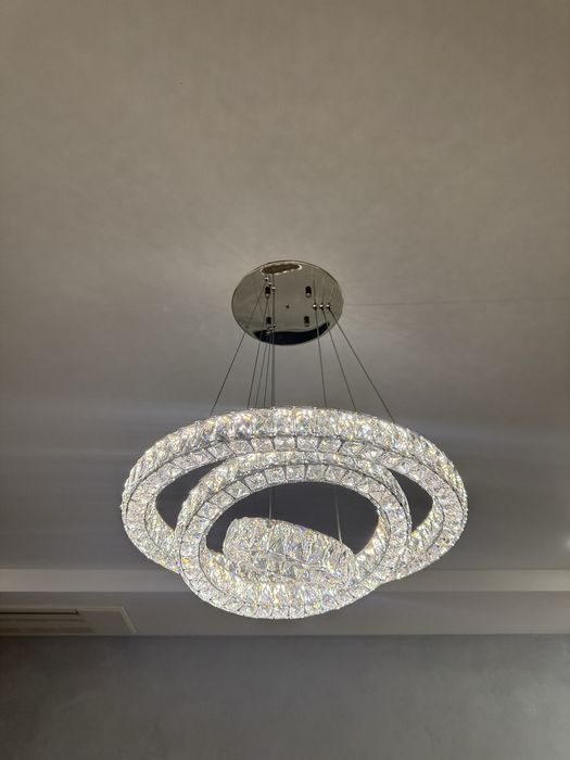 Хрустальная LED люстра Diasha премиум класса на три кольца
