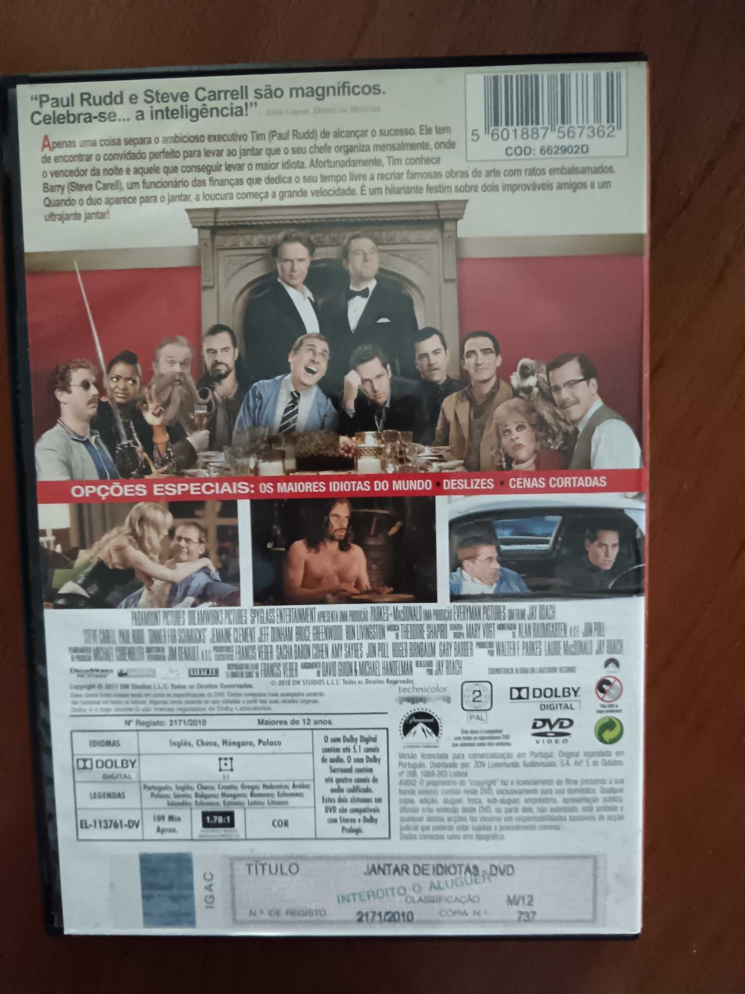 filme dvd original - jantar de idiotas