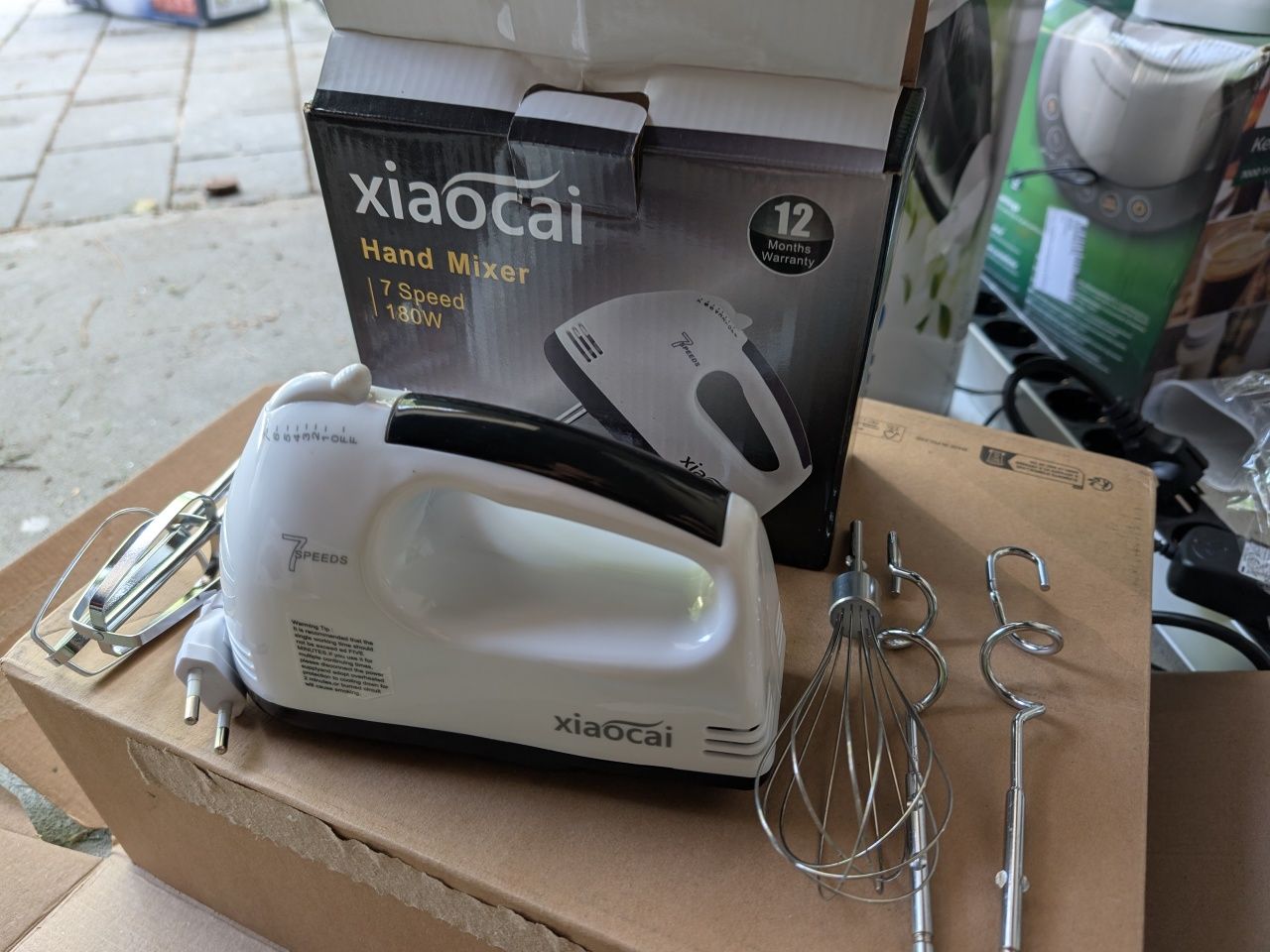 Mini mikser 5 końcówek Xiaocai 7 prędkości  180w