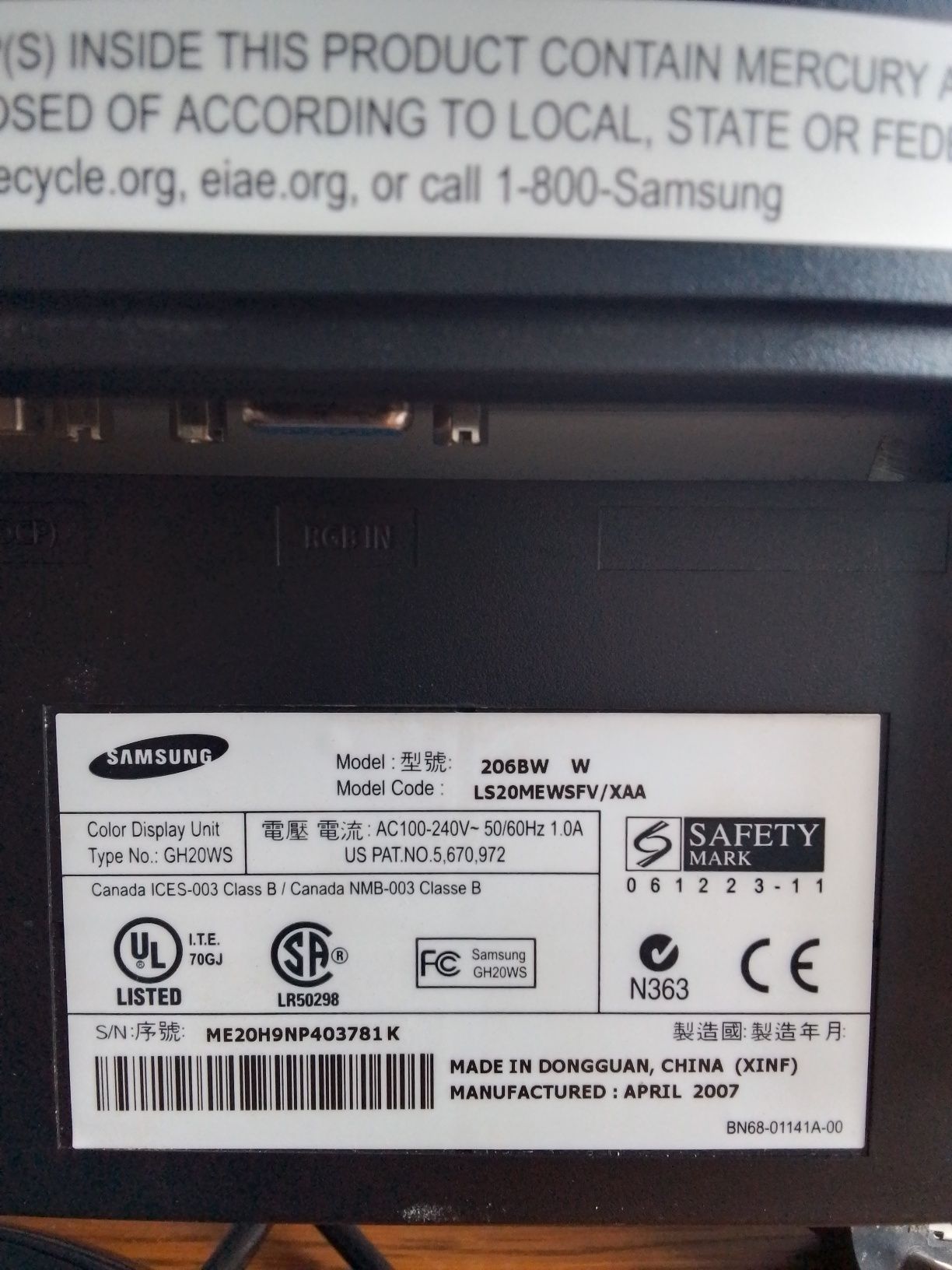 Monitor Samsung SyncMaster