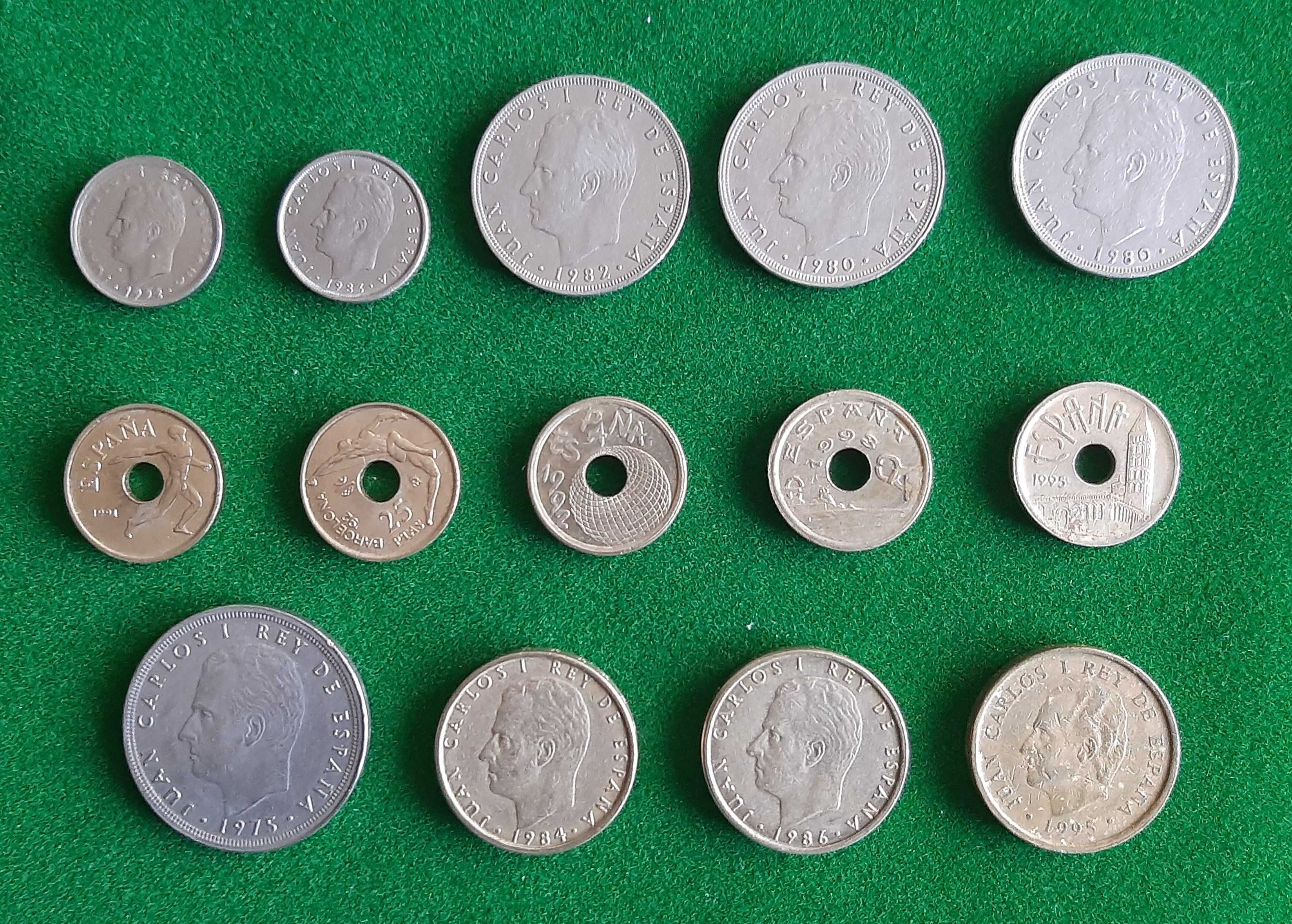 Coleção de (66) moedas - ESPANHA