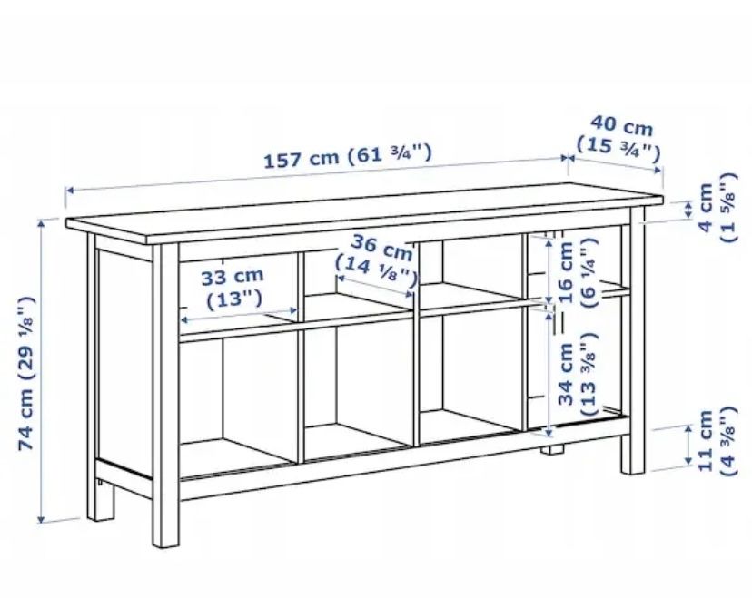 Konsola ława ikea hemnes wraz z koszami