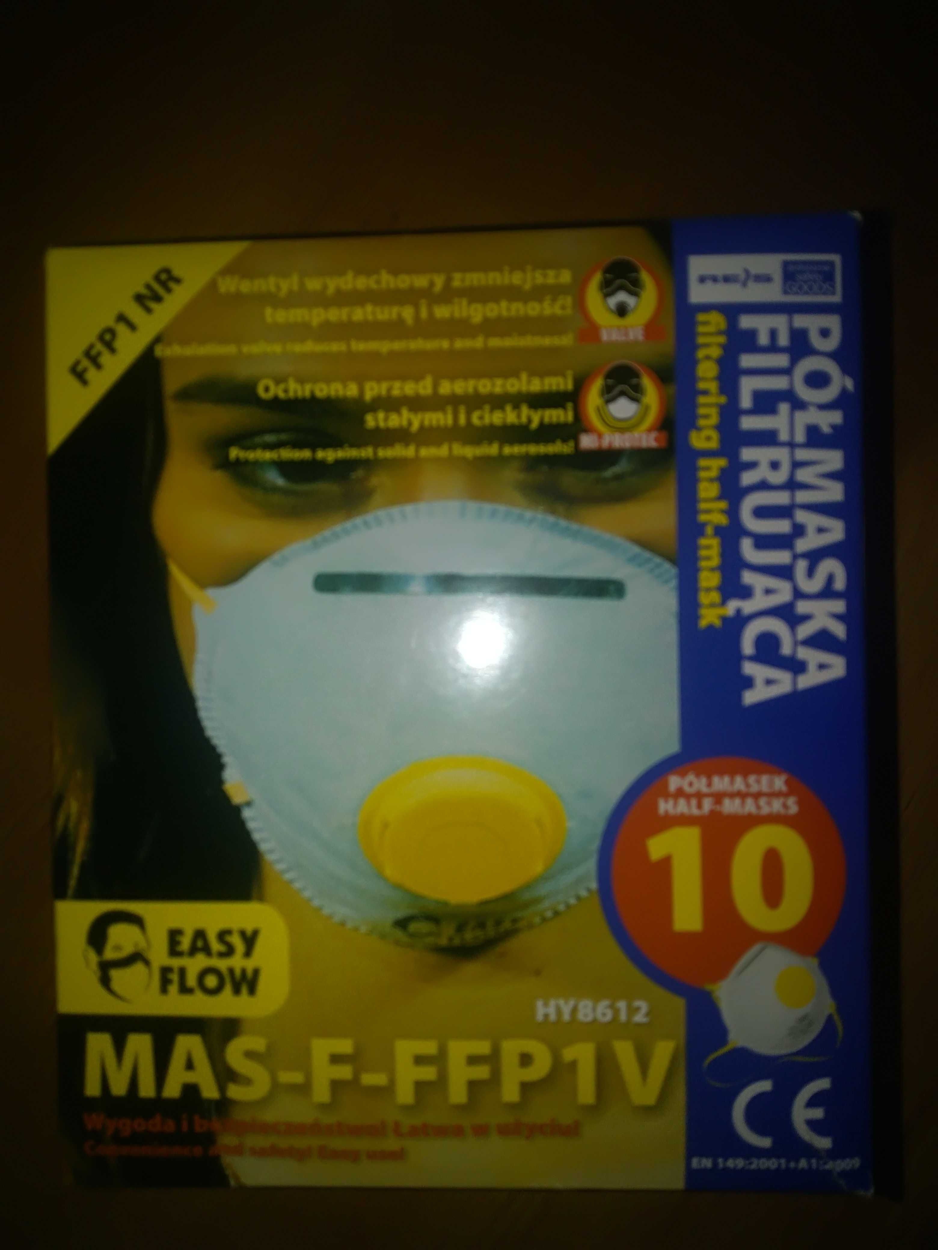 Maska maseczka  półmaska filtrująca FFP1 nowe 10 sztuk