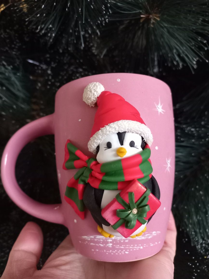 Чашка новорічна з декором