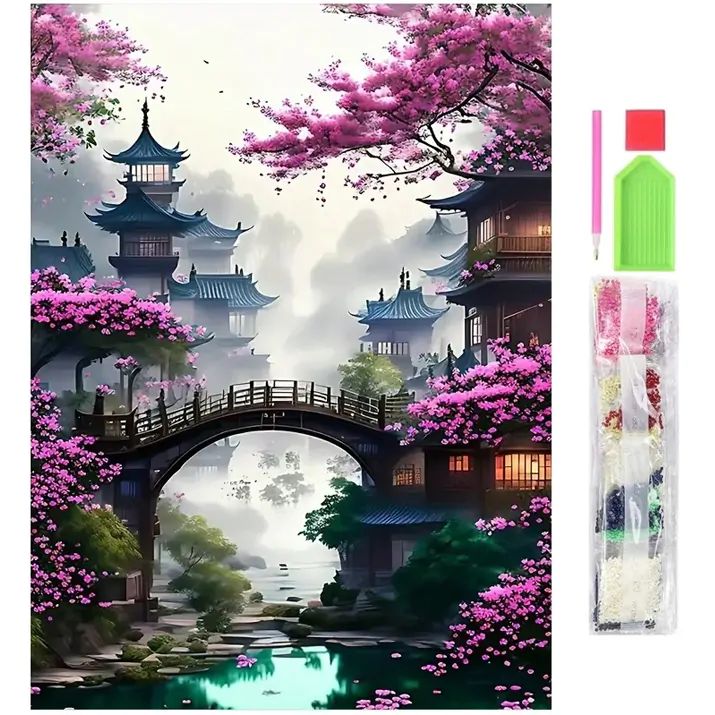 haft diamentowy mozaika zestaw diamond painting 5d japonia 30x40cm