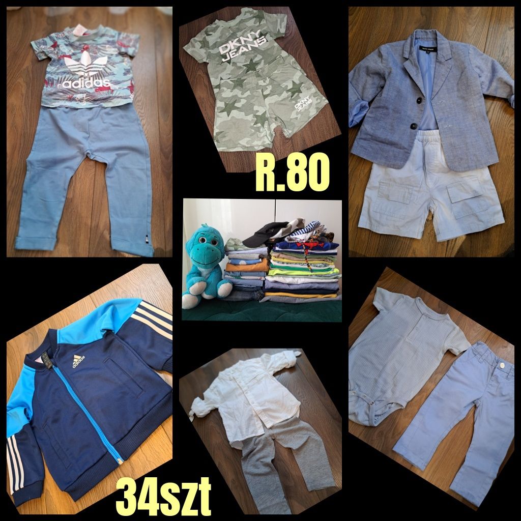 Mega paka r.80 chlopiec wiosna lato next Adidas h&m