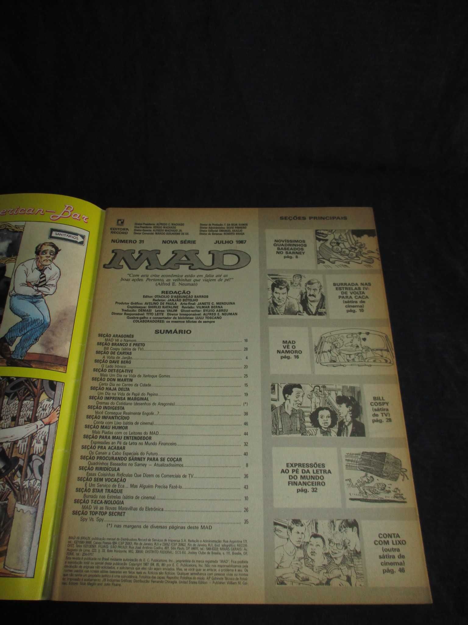 Revistas Mad Edição Brasileira 1987