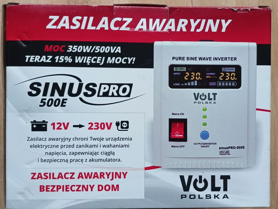 Zasilacz awaryjny SINUS PRO 500 E 12/230V (350/500W)