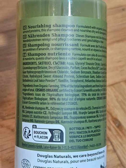 Douglas Naturals szampon kokosowy z proteinami migdałów