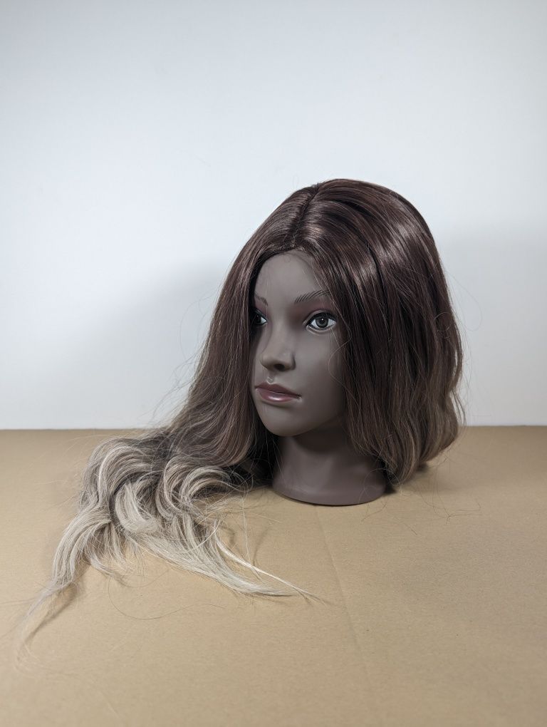 Peruka damska długie włosy ombre ok 60cm fale blond szara
