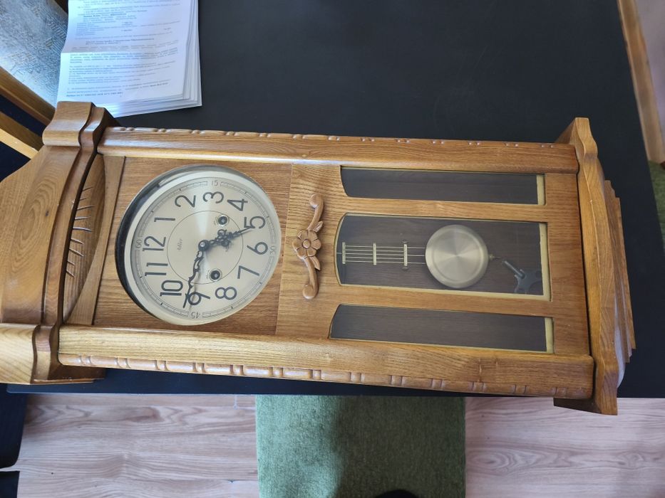 Piękny Zegar dębowy nakręcany - 31 day