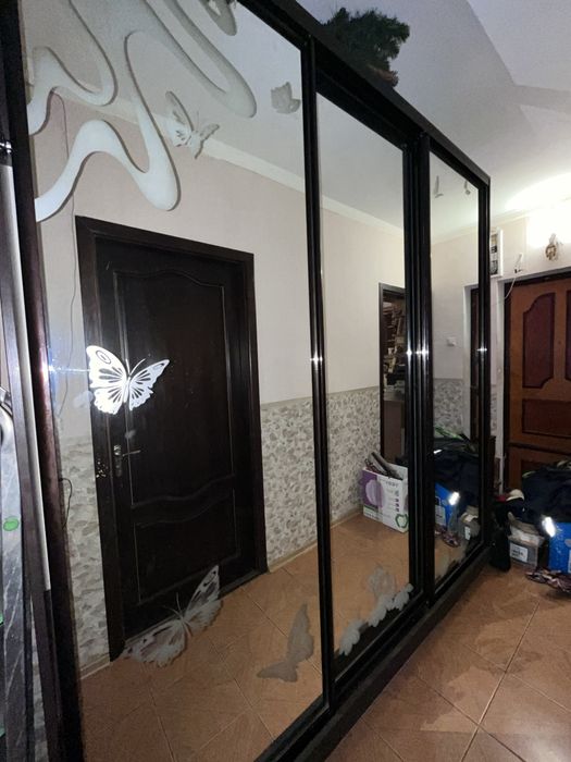 Шафа-купе з дзеркалами і малюнком