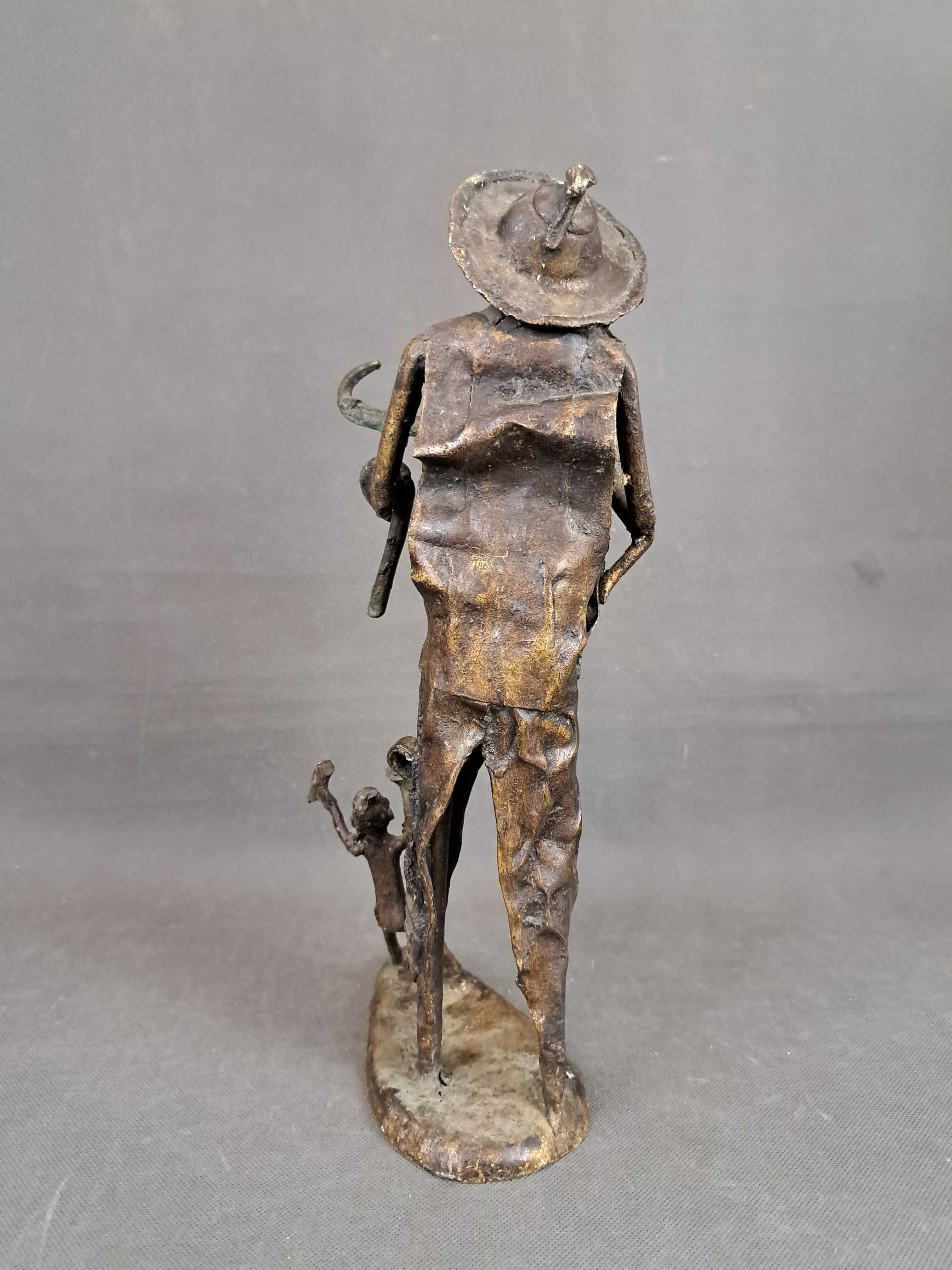 Brąz, stara afrykańska rzeźba z brązu, wys. 37 cm