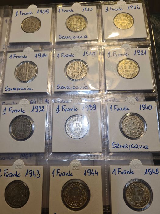 Monety Szwajcaria srebro 49 szt.