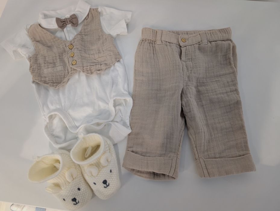 Ubranie do chrztu eleganckie rozmiar 62 dla chłopca