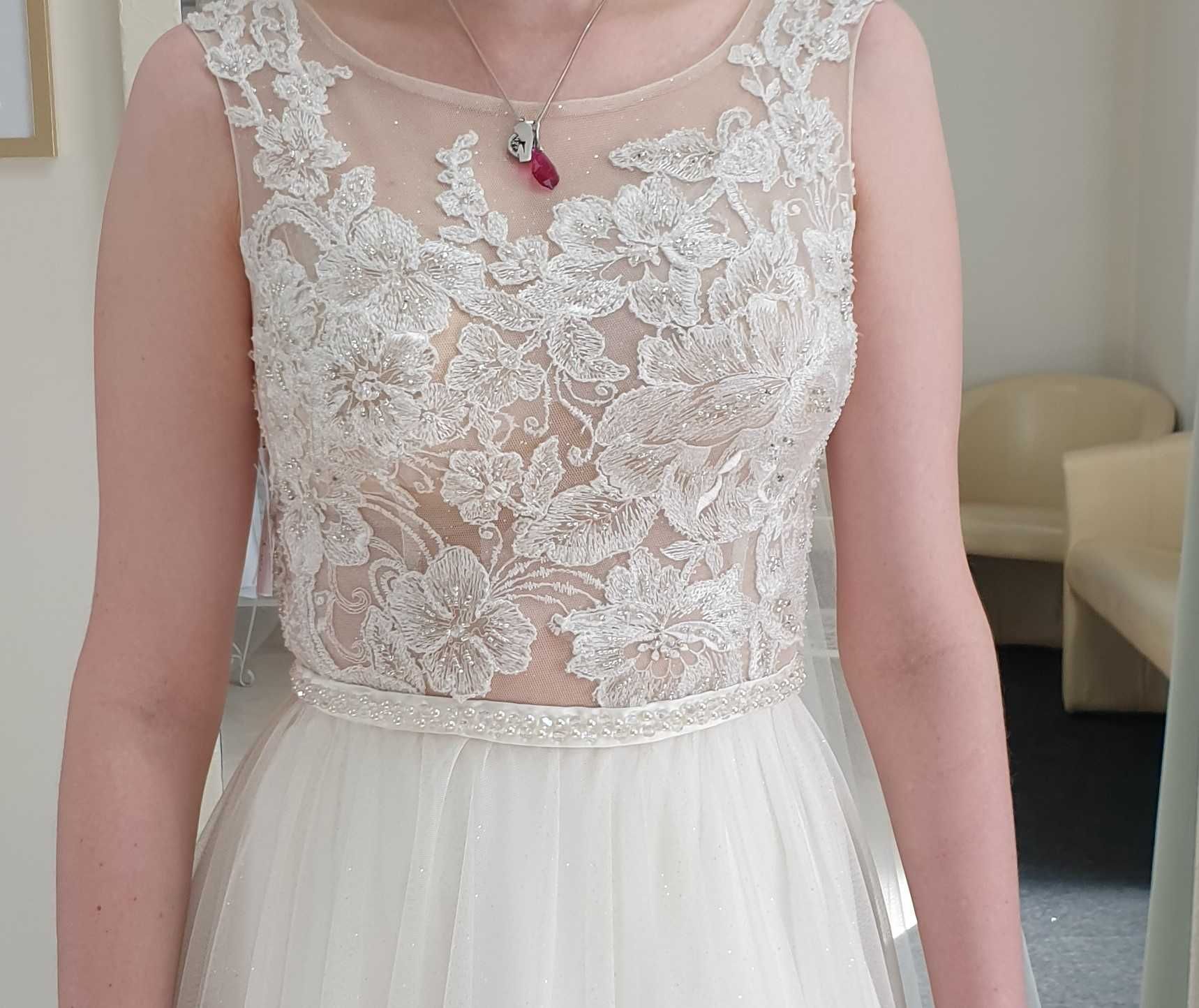 Suknia ślubna - model LEO - kolor ecru/ivory- 36/38- Tess Bridal