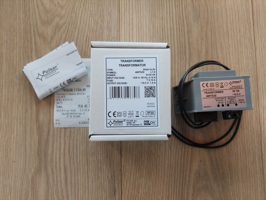 Transformator Pulsar AWT830 ~16V AC 1.8A 30VA