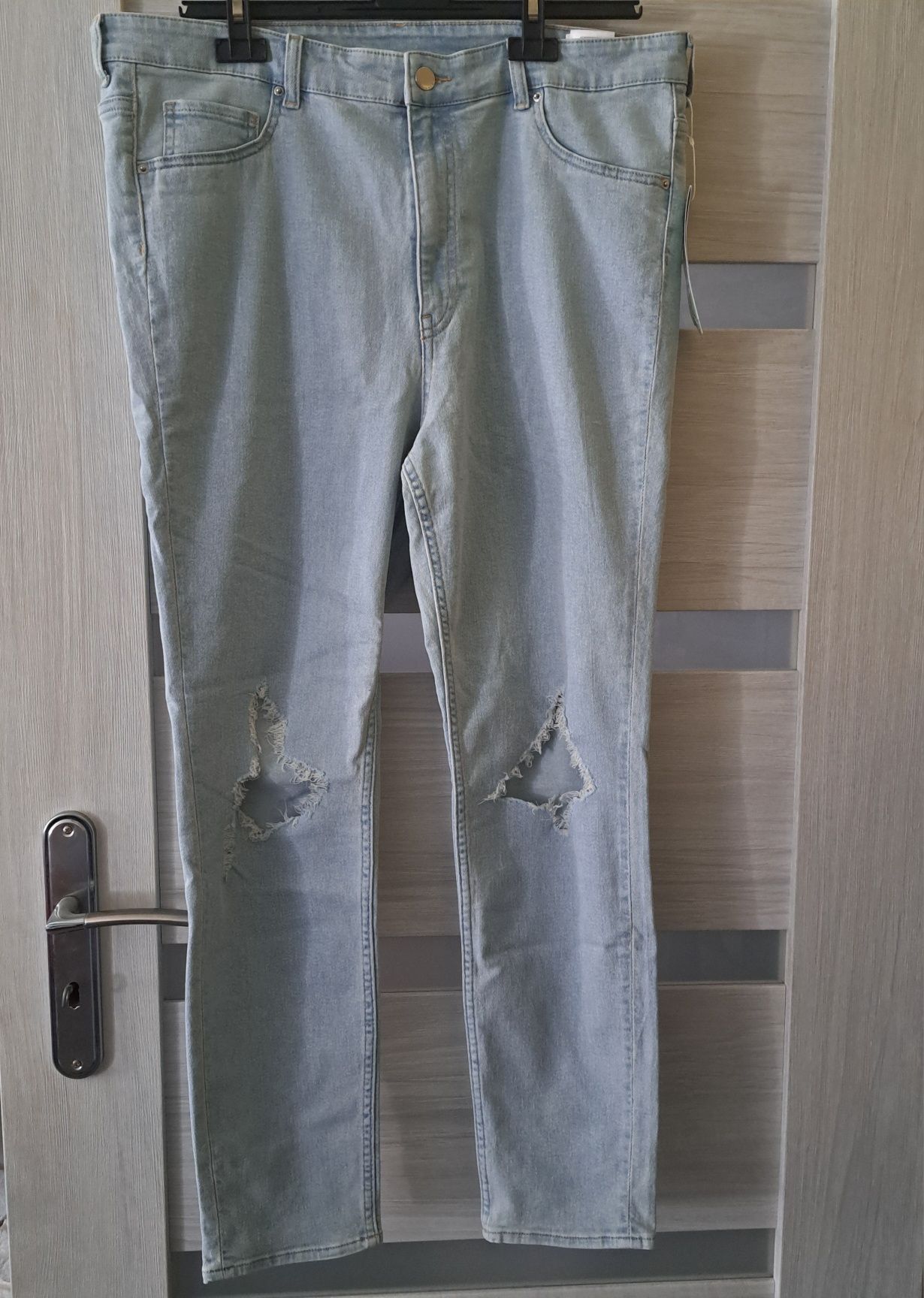 NOWE H&M jeansy wysoki stan Skinny Fit denim jegginsy damskie 48