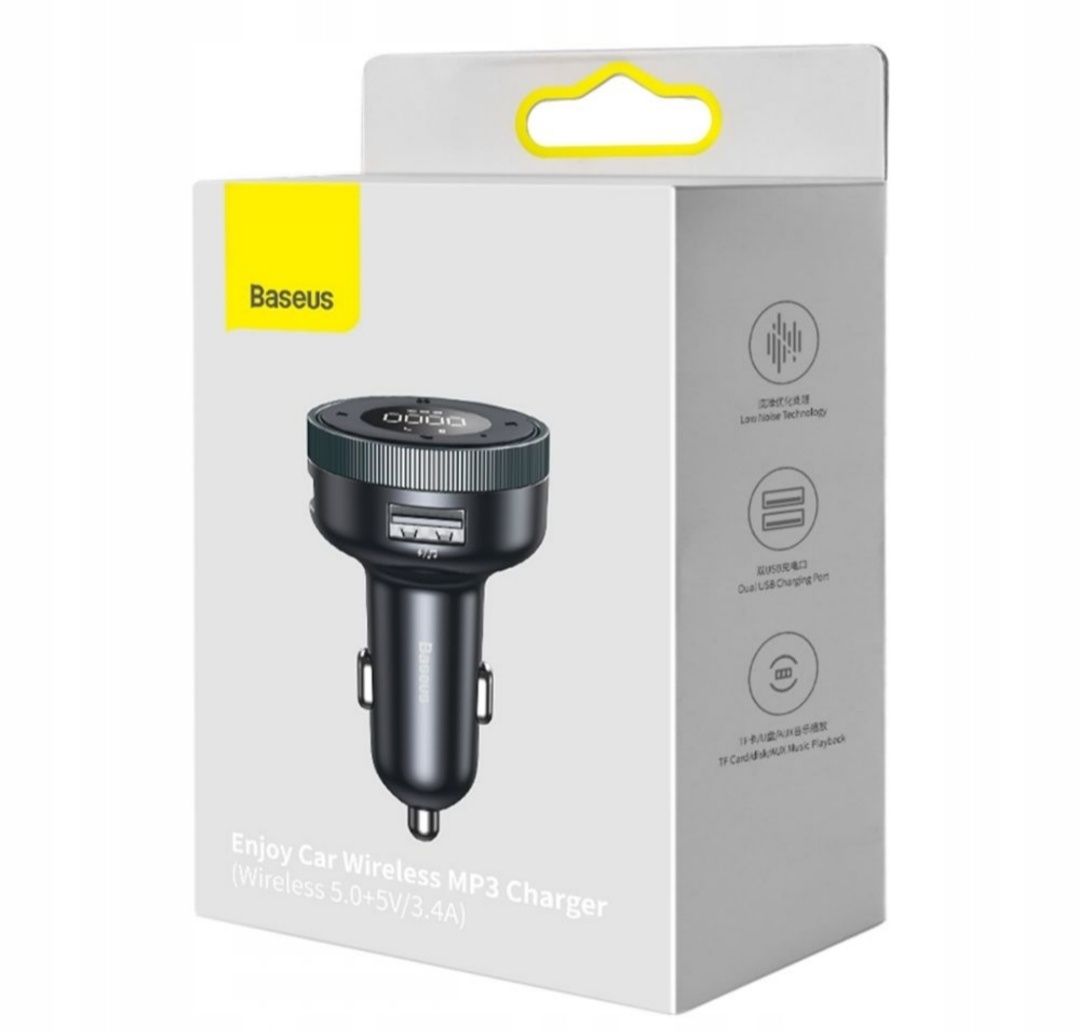 BASEUS Ładowarka Transmiter FM Bluetooth 5.0 QC3