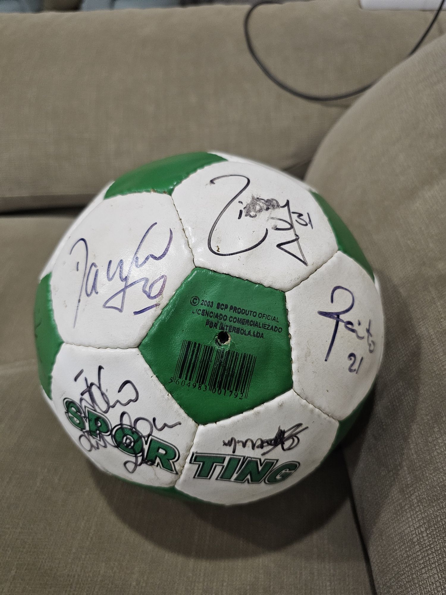 Bola Sporting Autografada