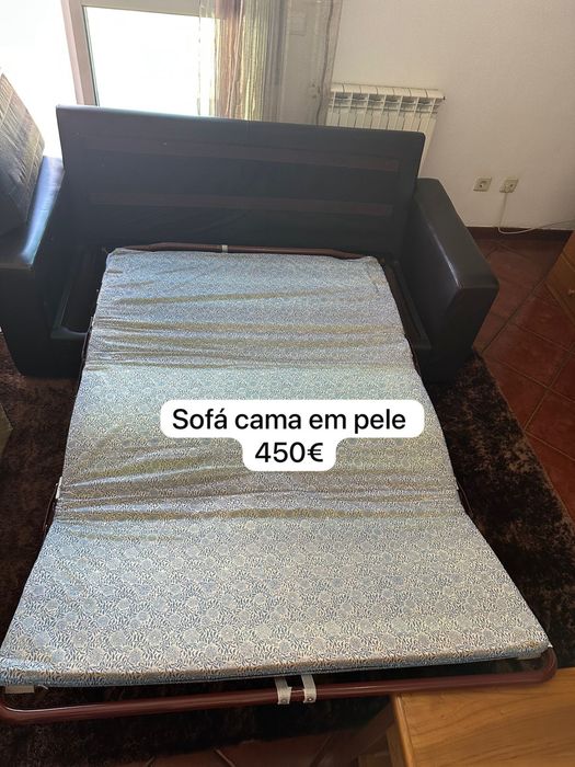 Sofá em pele / cama
