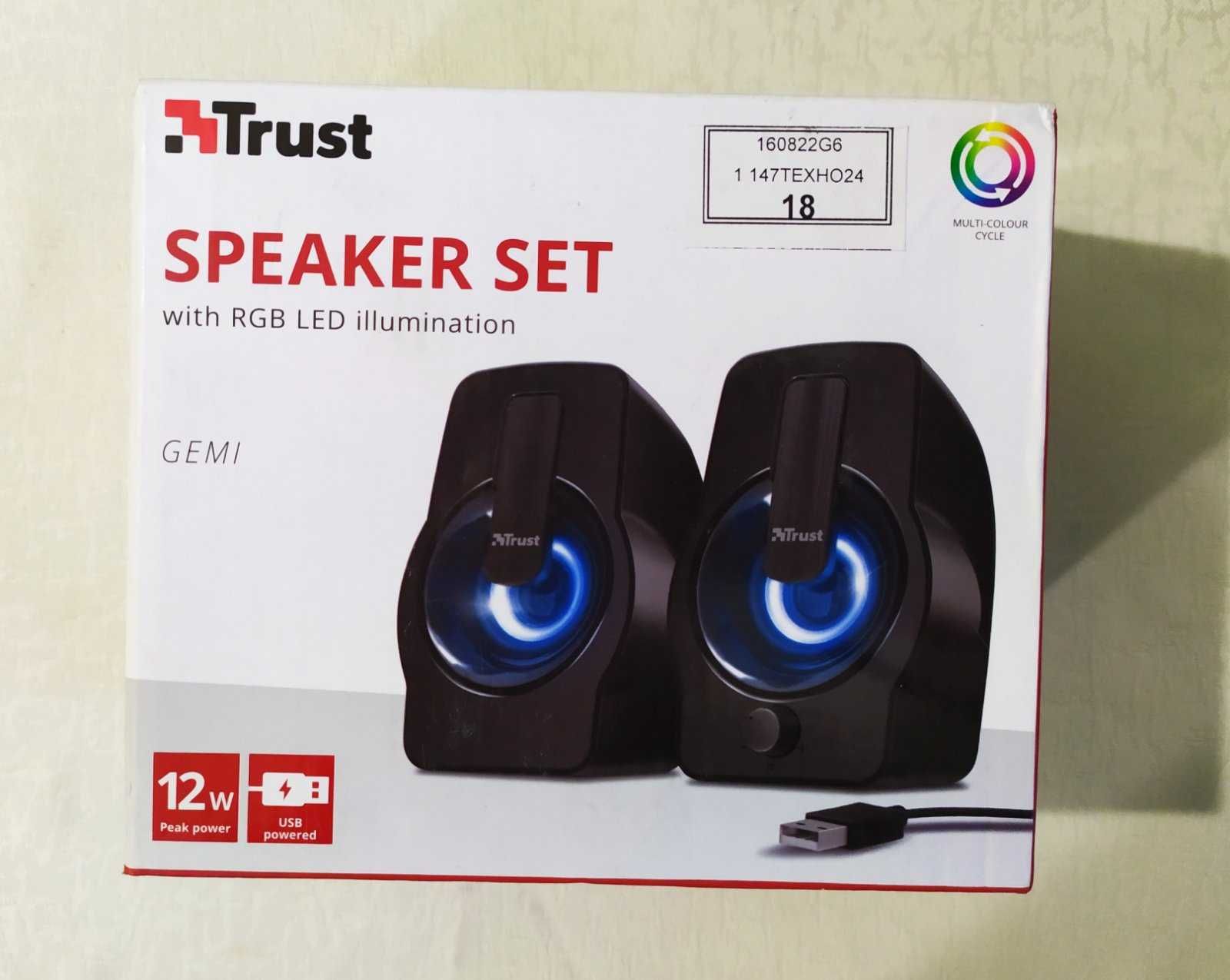 Колонки Trust Gemi 12W Акустика 2.1 USB з підсвіткою