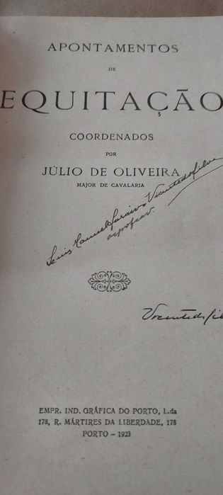 Apontamentos de equitação ed.1923