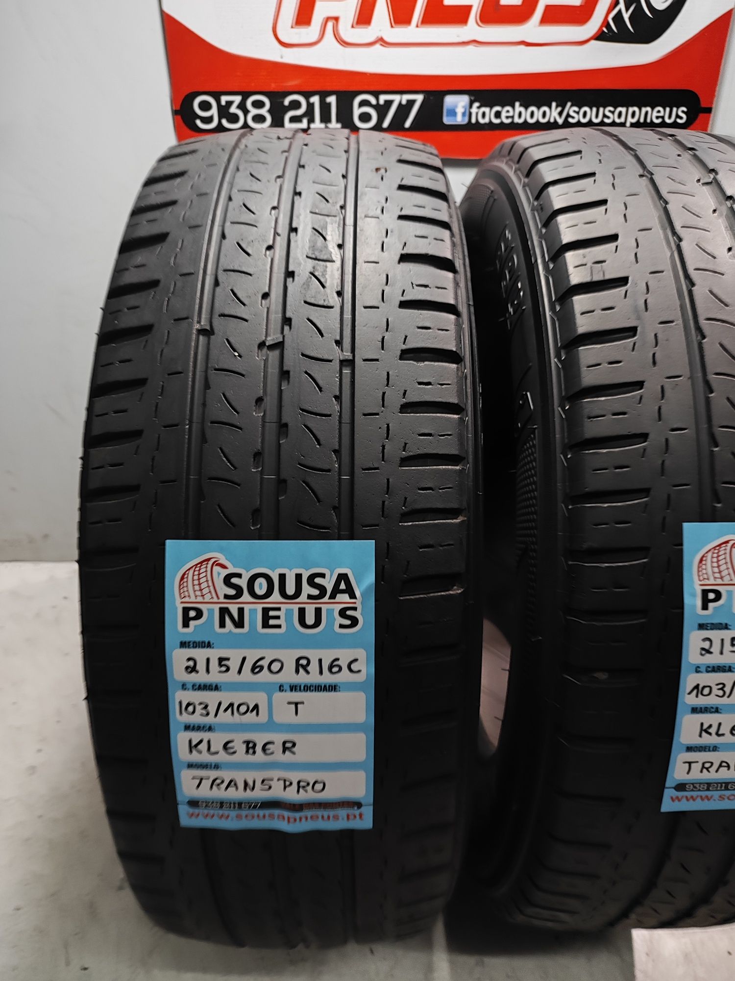 2 pneus semi novos Kleber 215/60R16C 103/102 T Oferta dos Portes