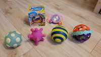 6 zabawek- B.TOYS piłki sensoryczne, grzechotka i piłka zmyłka