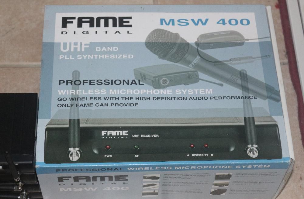 5 Recetores Fame R-400 UHF + 2 mic + 3 emissores