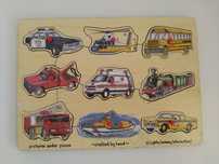 Puzzle drewniane samochody Melissa & Doug kołki
