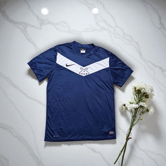 Granatowy t-shirt męski sportowy Nike Dri-Fit Oxford Squash