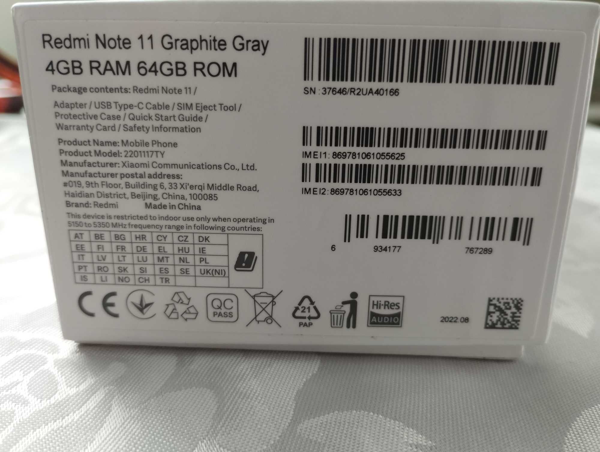 Redmi Note 11 Graphite Gray