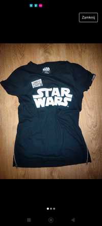 Czarna koszulka bluzka t-shirt Star Wars Cropp