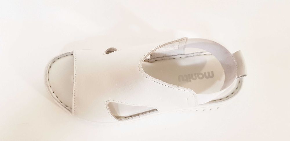Sandały damskie Manitu skóra, białe, komfort rozmiar 36,37,38,39,40