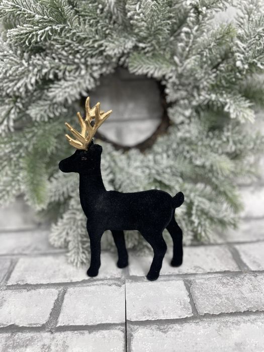 Renifer welurowy – mały, ozdoba swiąteczna do stroików