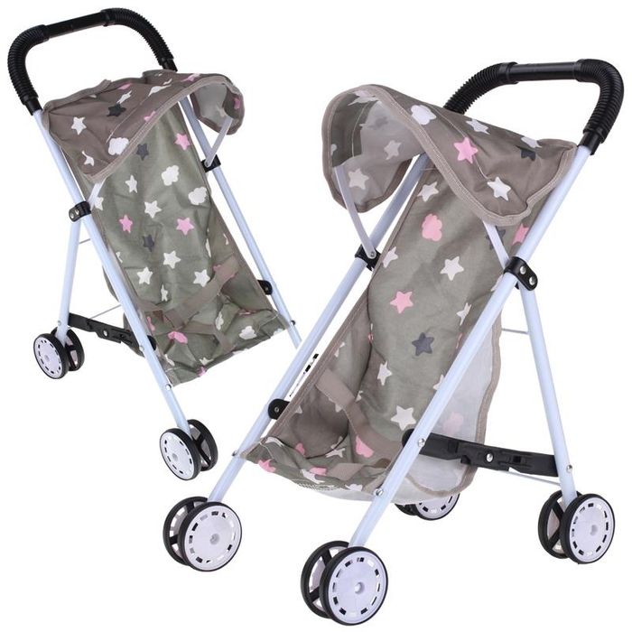 Wózek Spacerowy dla Lalek Lekki Składany Metalowy Spacerówka