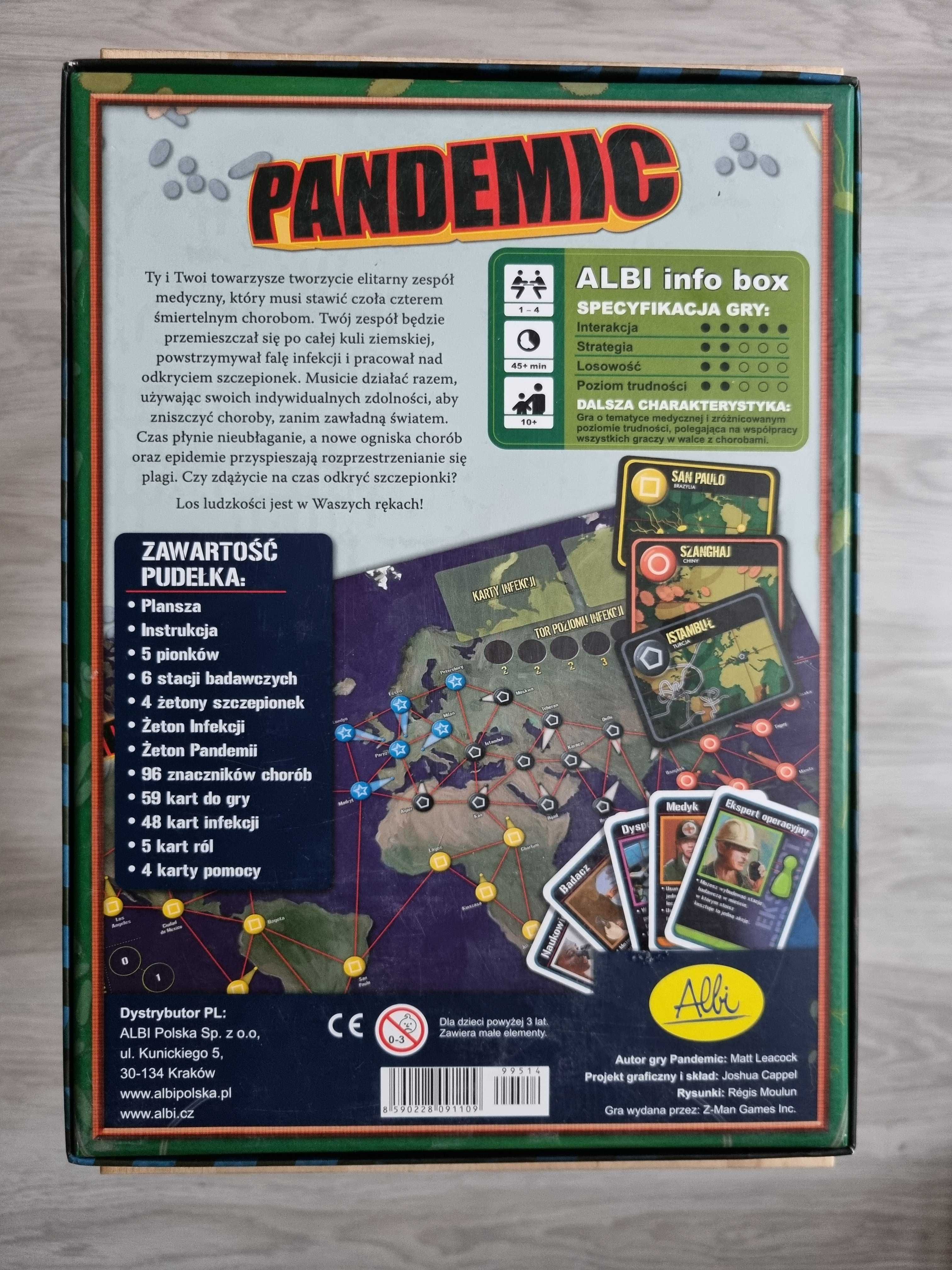 Gra planszowa PANDEMIC (pierwsza wersja)