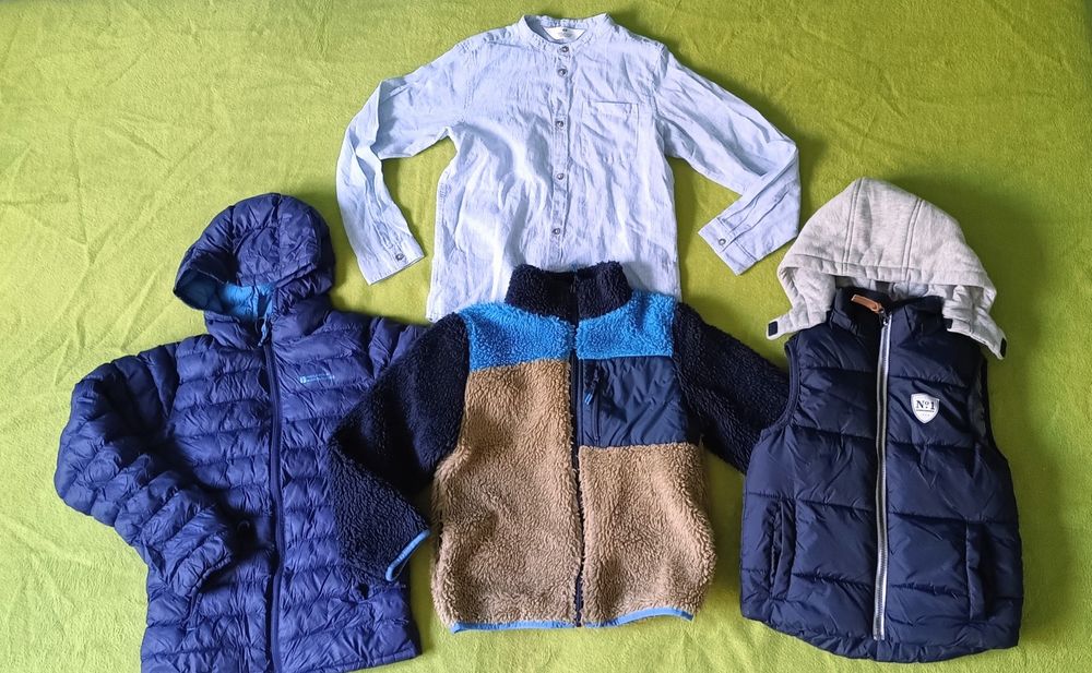 Kurtka,kamizelka,polar,koszula H&M rozm. 134/140